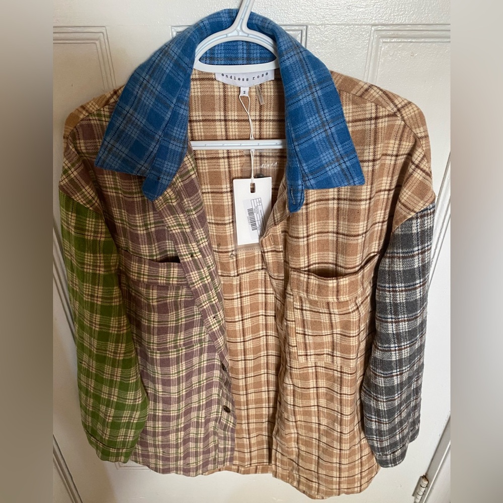 Endless Rose Multicolor Plaid Shacket